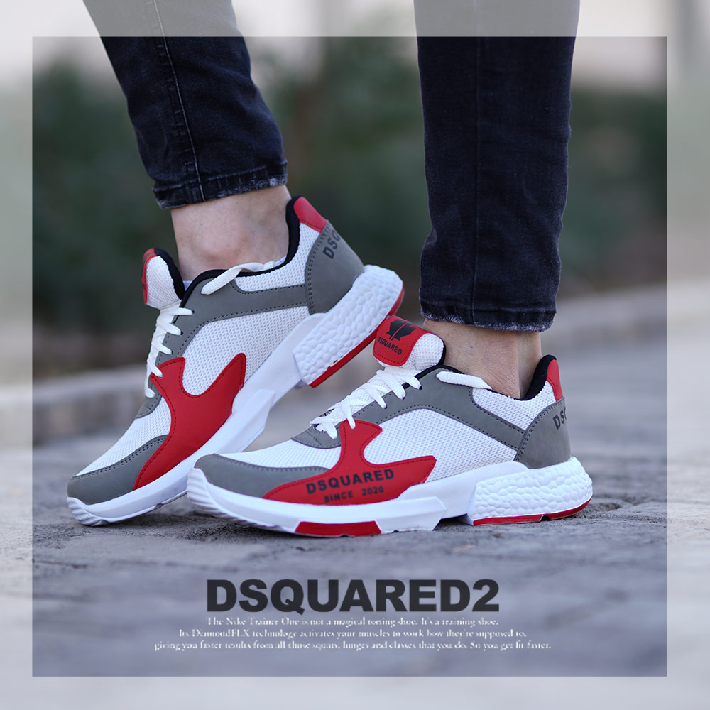 عکس محصول کفش مردانه مدل DSQ(سفید قرمز)