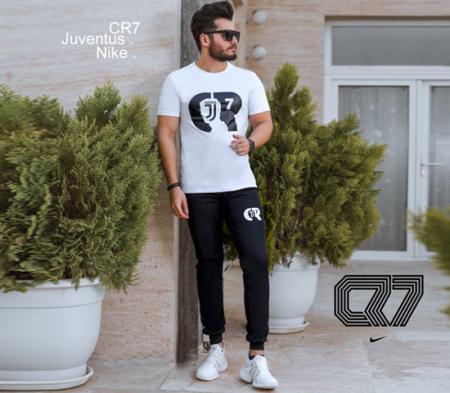 ست تیشرت و شلوارمردانه Cr7 مدل Juventus (سفید)