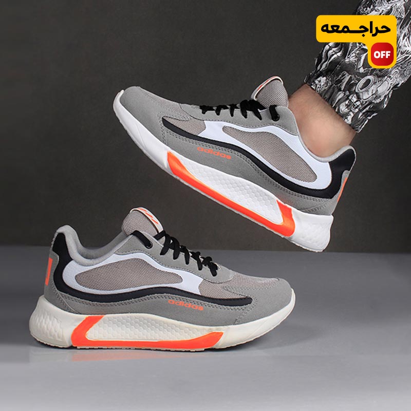 کفش مردانه adidasمدل ukabed( طوسی نارنجی)
