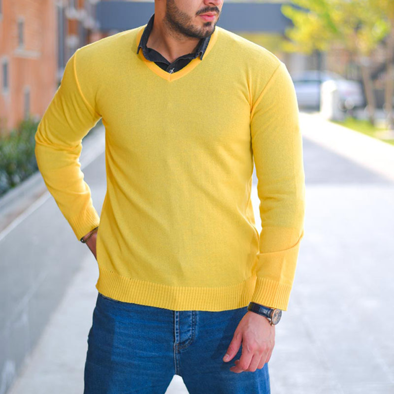 بافت مردانه مدل Parsa(زرد)