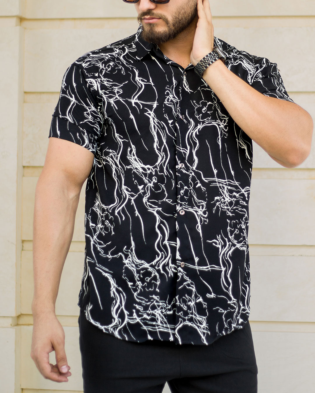 پیراهن مردانه هاوایی مدل antoni