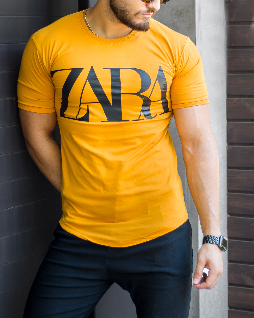 تیشرت مردانه مدل ZARA (خردلی)