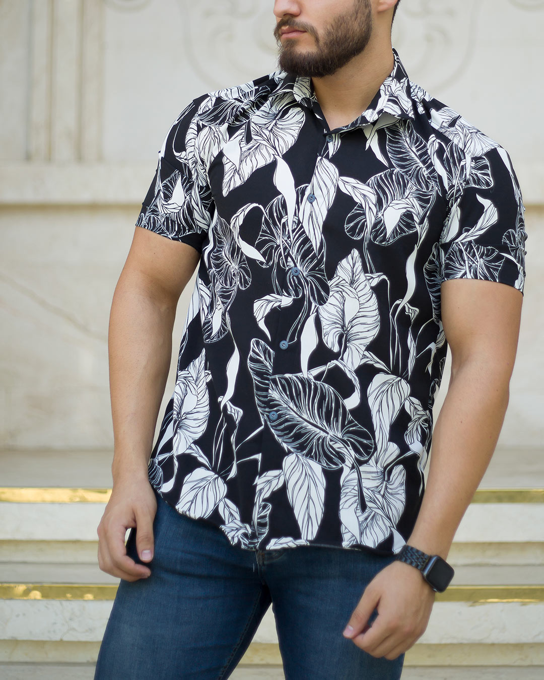 پیراهن مردانه هاوایی مدل catch