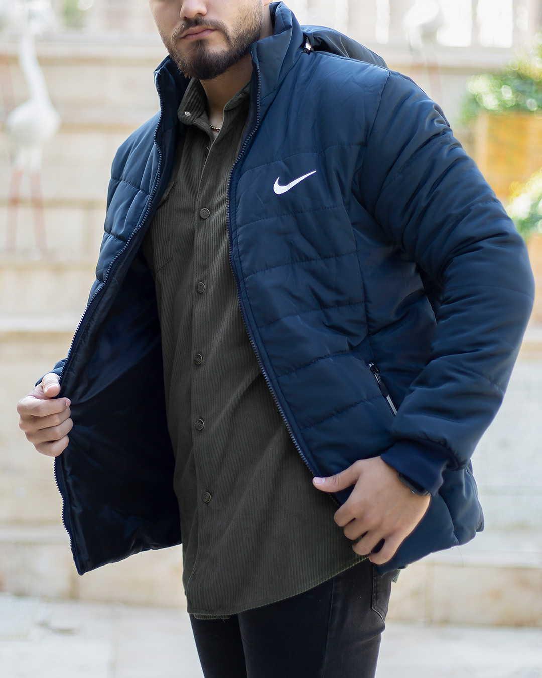 کاپشن مردانه Nike مدل Sarzi (سورمه ای)