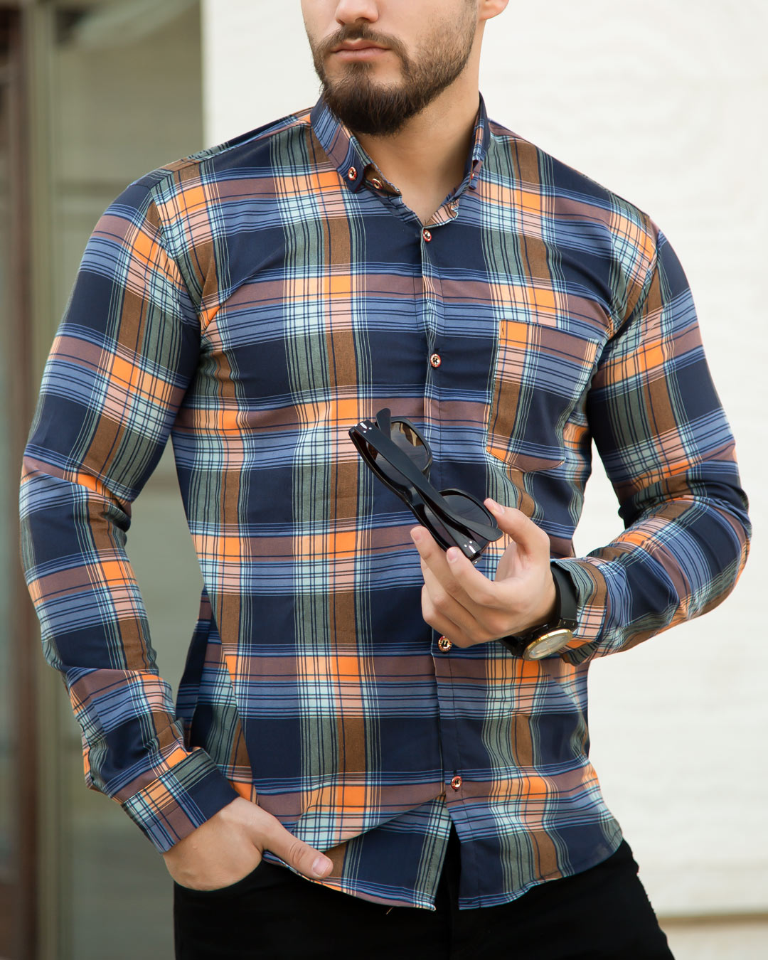 پیراهن مردانه مدل Rayan (نارنجی)