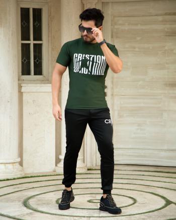 ست تیشرت شلوار مردانه مدل CR7 (سبز)
