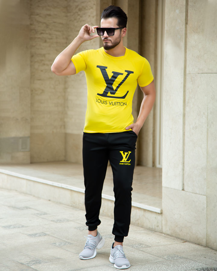 ست تیشرت و شلوار Louis Vuitton مدل hayma (زرد)