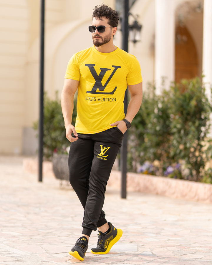 ست تیشرت و شلوار Louis Vuitton مدل hayma (زرد)