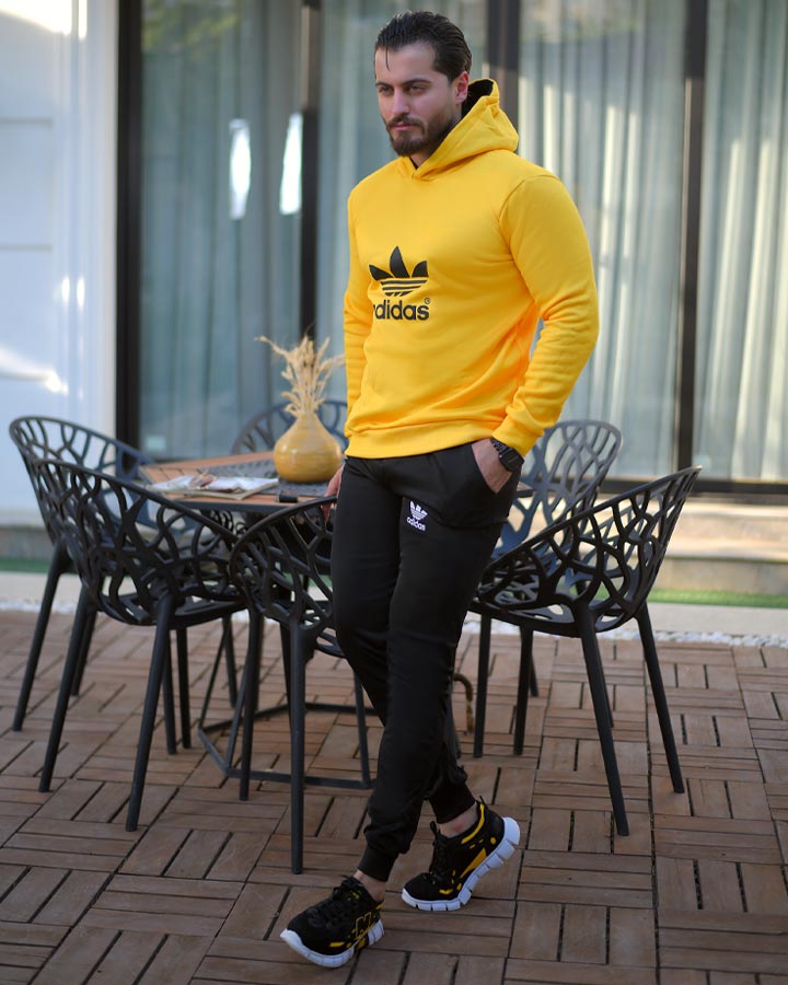 سویشرت شلوار مردانه Adidas مدل Nelvi (زرد)