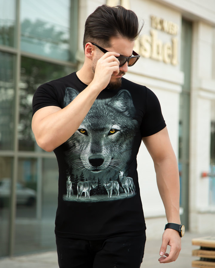 تیشرت مردانه مدل Wolf